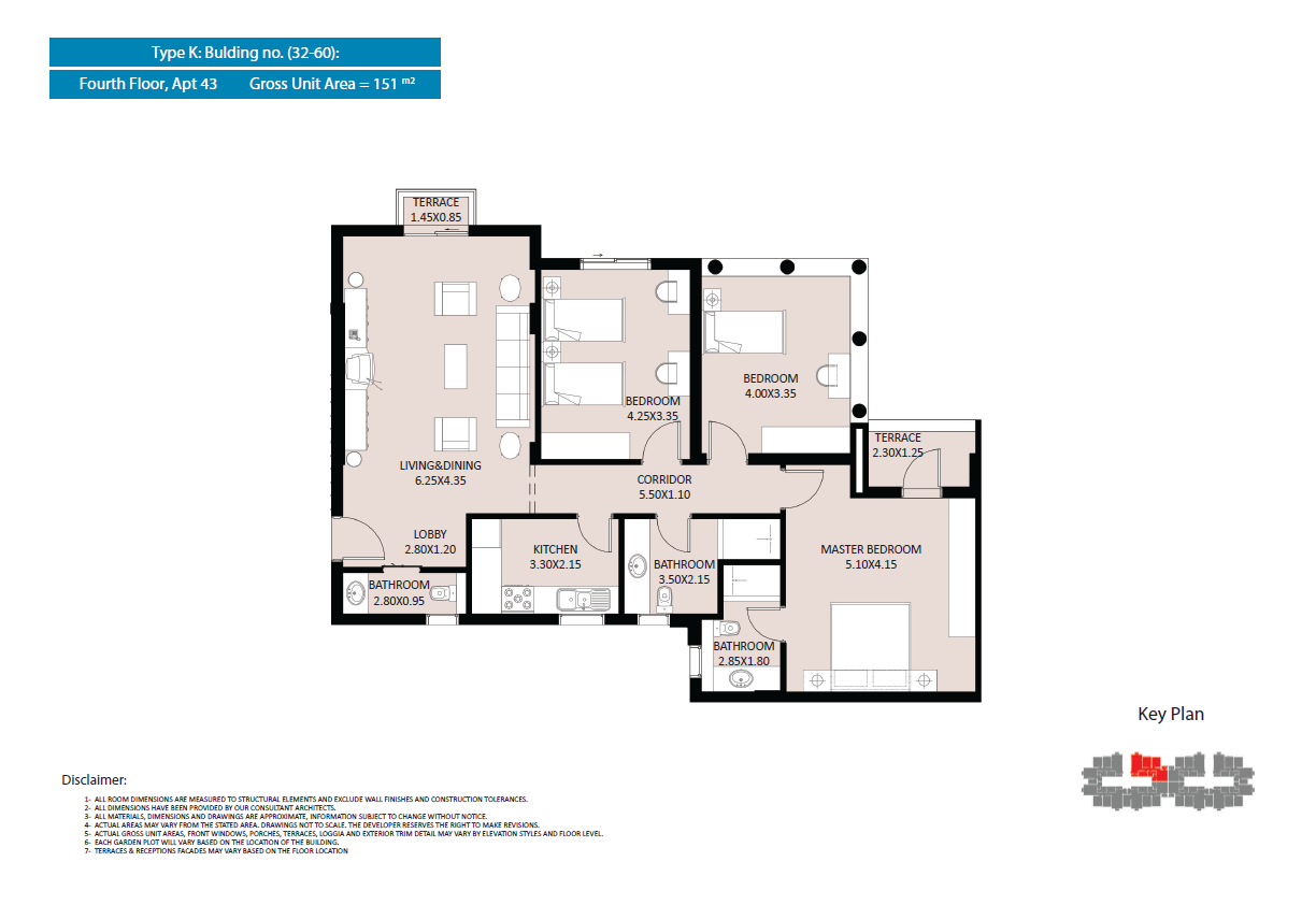 Floor plan for apartment at El Fustat