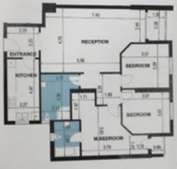 Floor plan for apartment at Marriott Residences Heliopolis