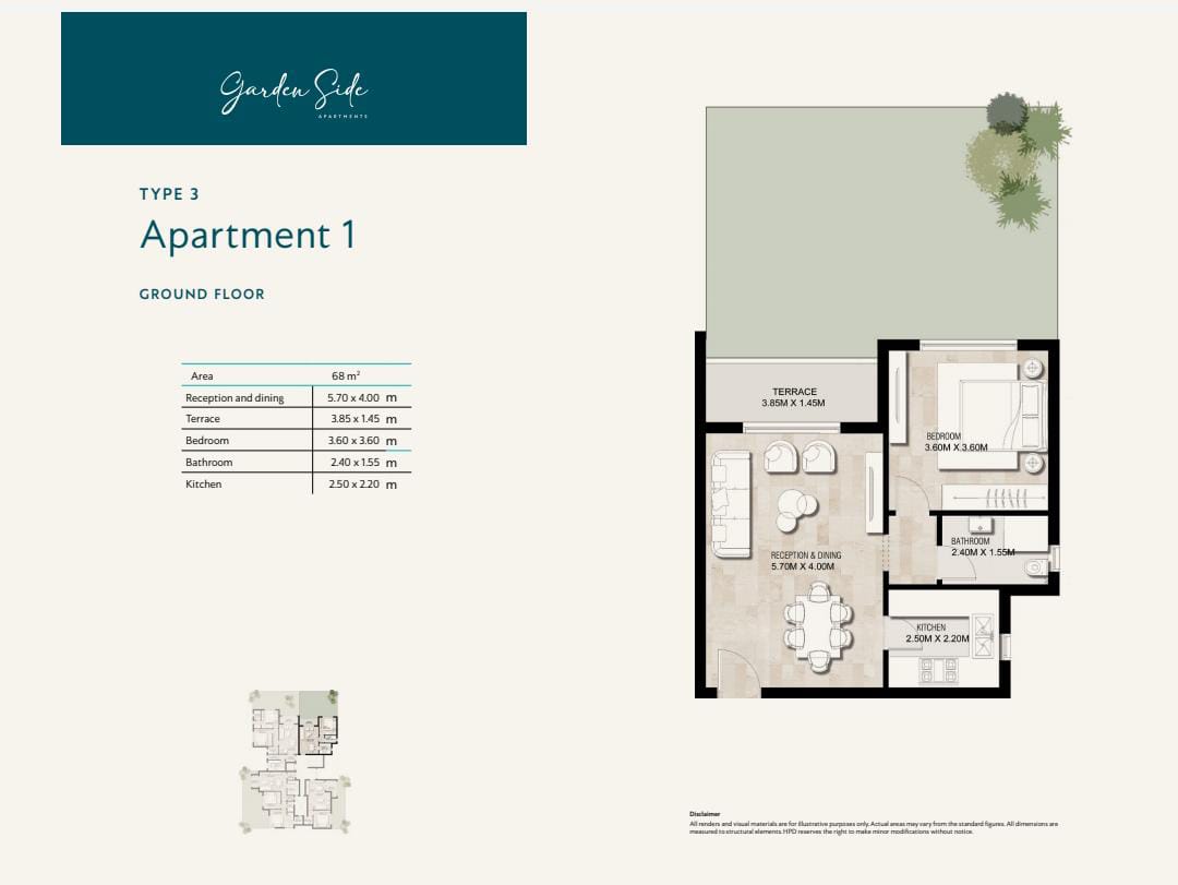 Floor plan for studio at Garden Lakes