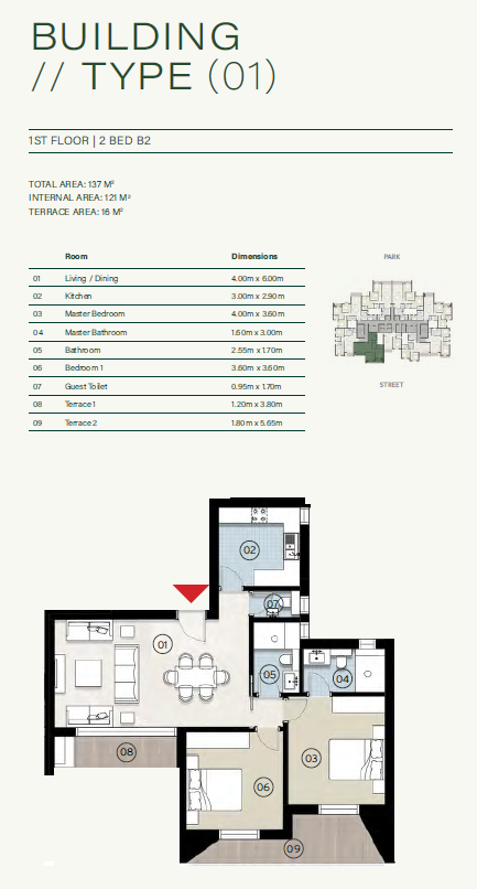Floor plan for apartment at ZED East