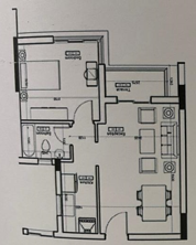 Floor plan for studio at Nyoum Mostaqbal City