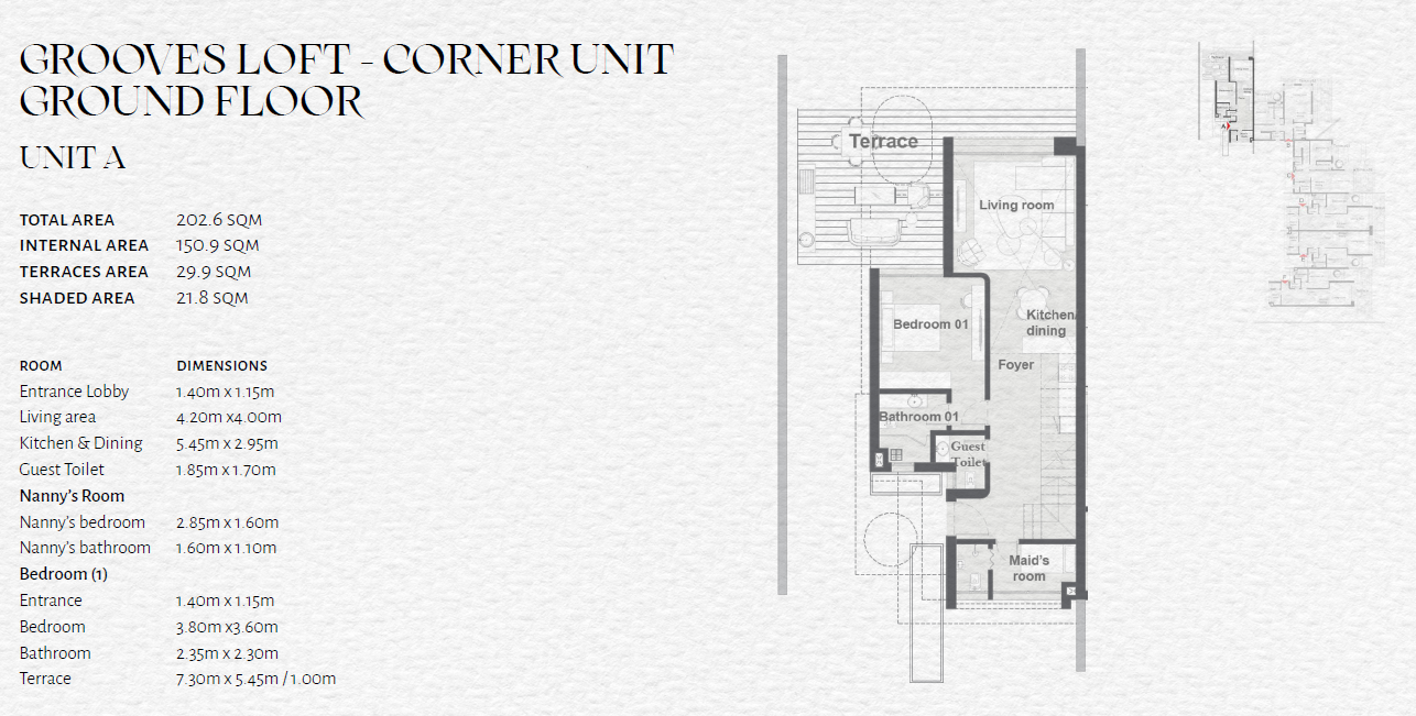 Floor plan for duplex at The Med
