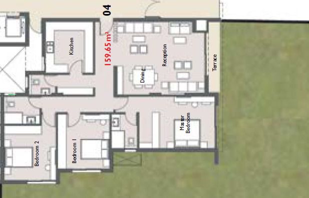 Floor plan for apartment at Palm Hills New Cairo