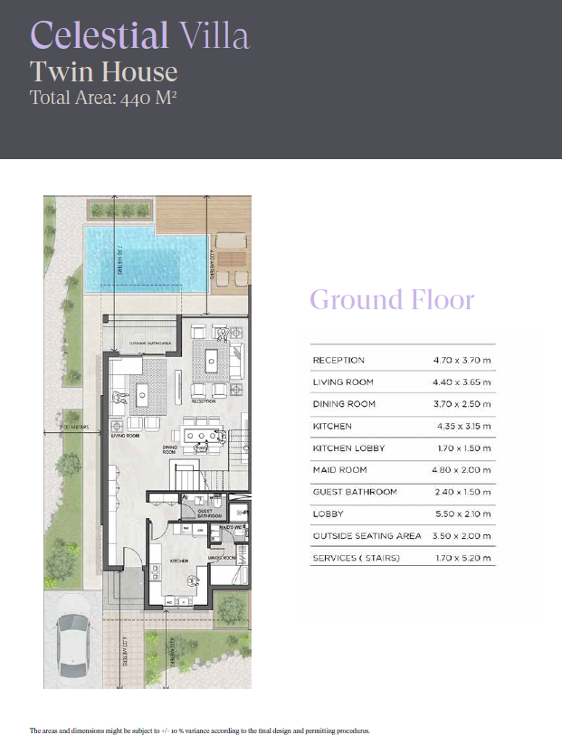 Floor plan for townhouse at Sheraton Residence
