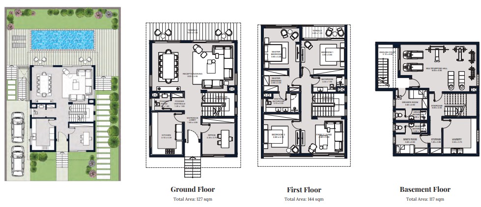 Floor plan for villa at Swanlake Residences