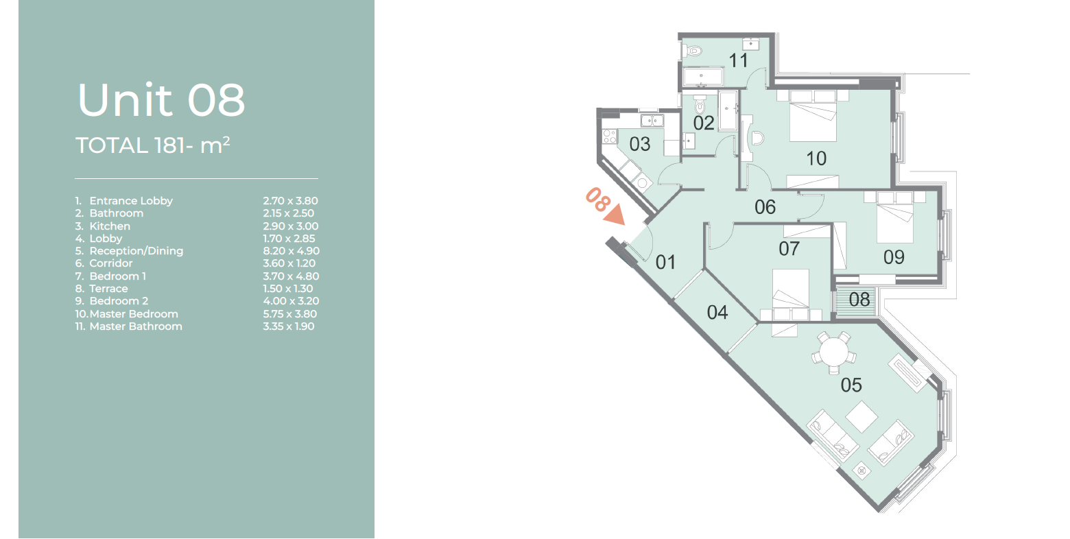 Floor plan for apartment at Il Latini City Edge