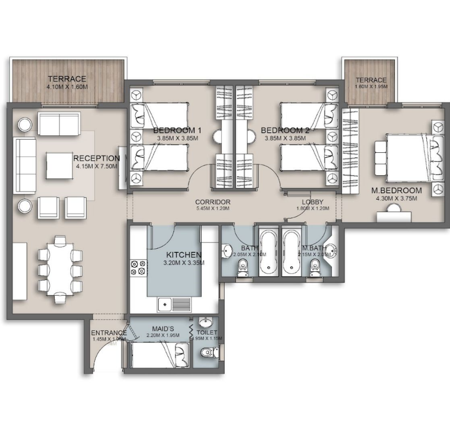 Floor plan for apartment at The Loft