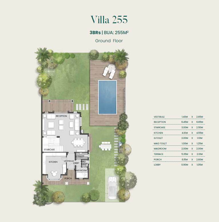 Floor plan for villa at Aliva Mountain View Mostakbal City
