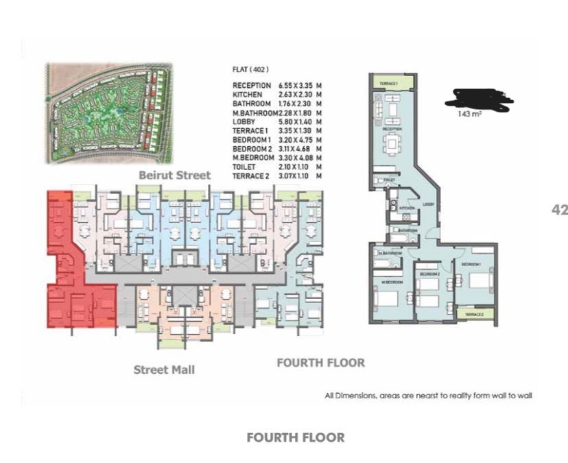 Floor plan for apartment at Nyoum Mostaqbal City