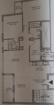 Floor plan for chalet at Bo Island
