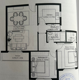 Floor plan for apartment at Hyde Park