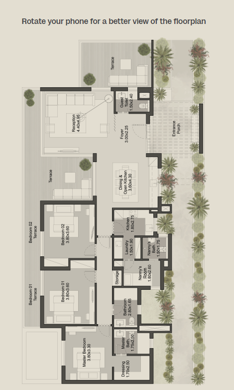 Floor plan for penthouse at The Med