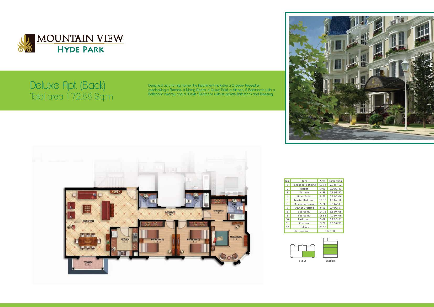 Floor plan for apartment at Mountain View Hyde Park