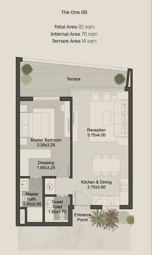 Floor plan for apartment at Hills of One