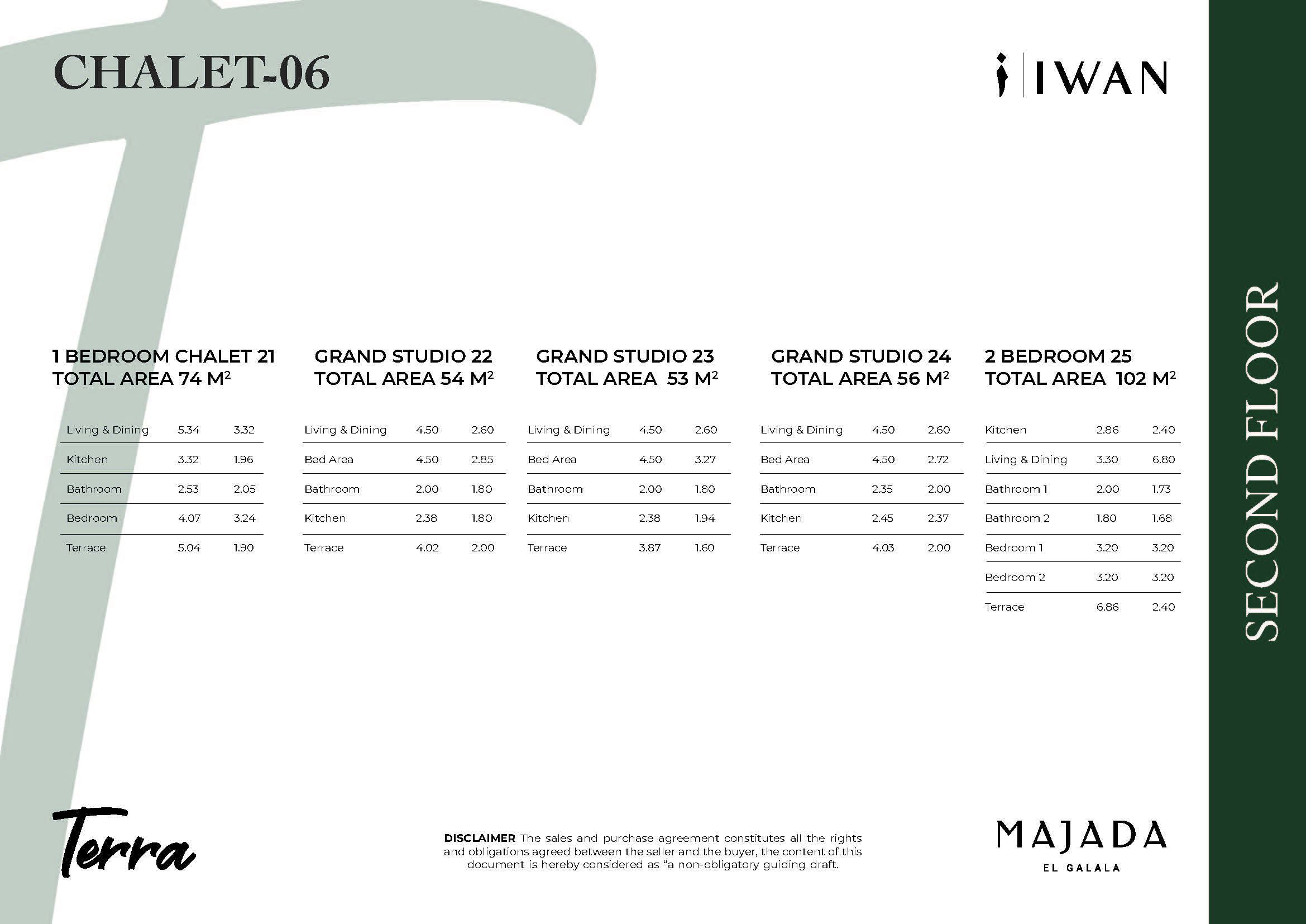 Floor plan for studio at Majada Iwan