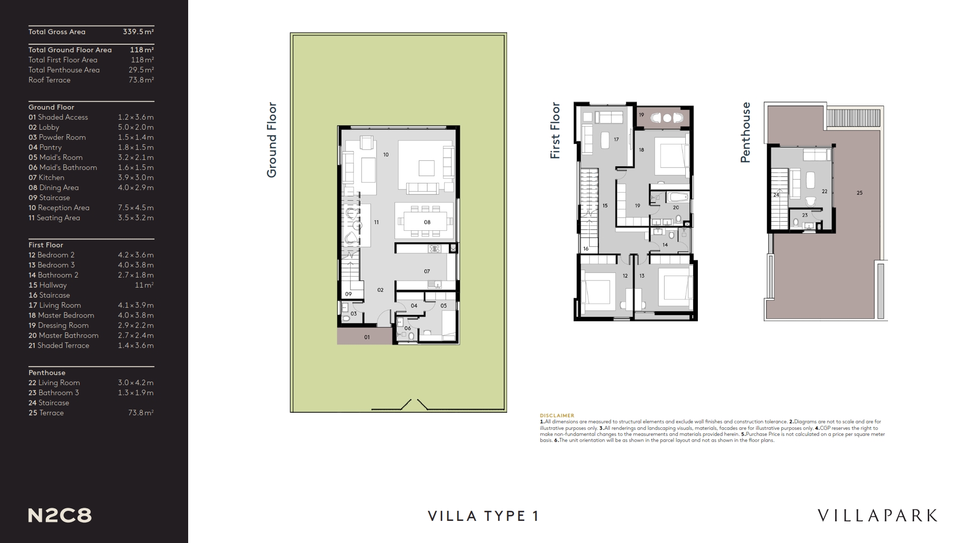 Floor plan for villa at Al Burouj
