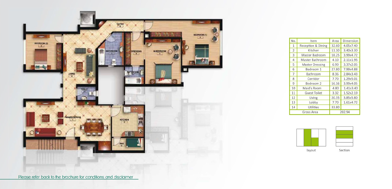 Floor plan for penthouse at Mountain View Hyde Park