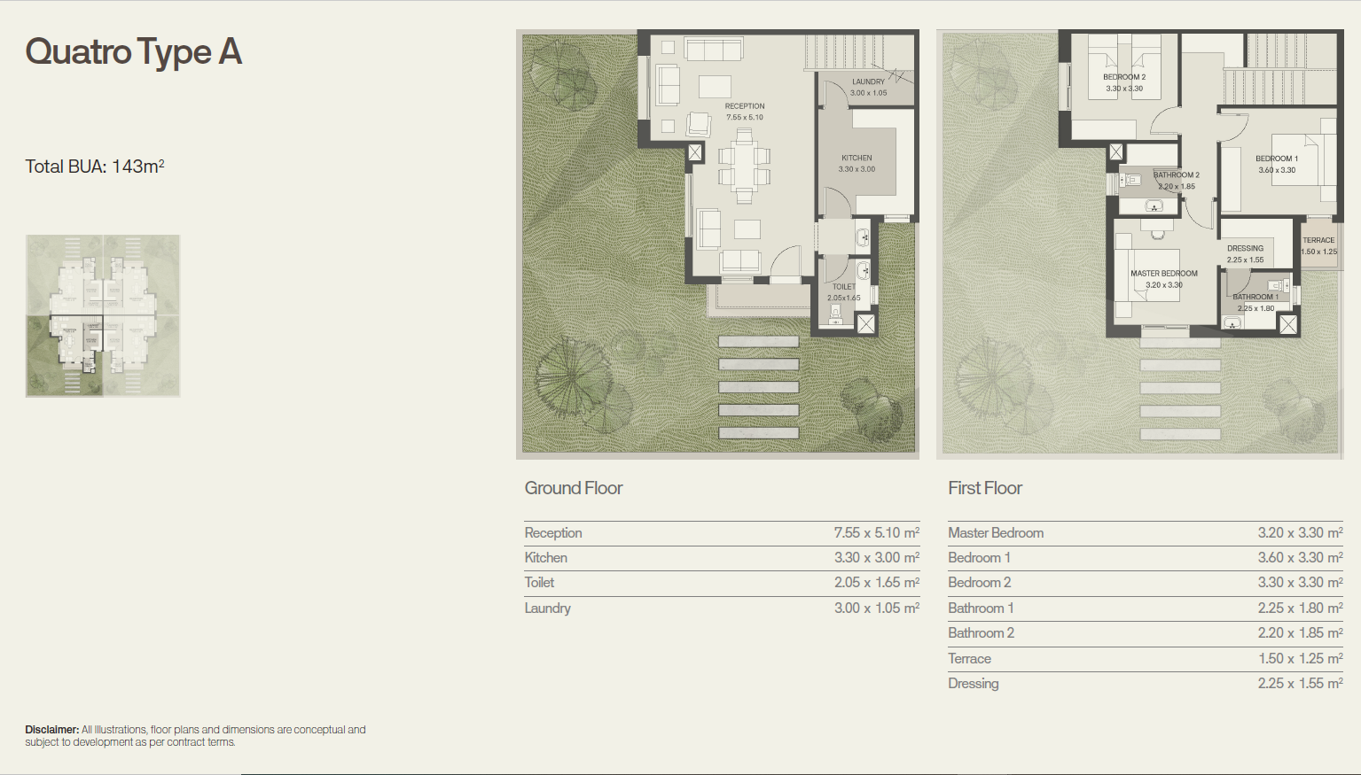 Floor plan for villa at Taj City