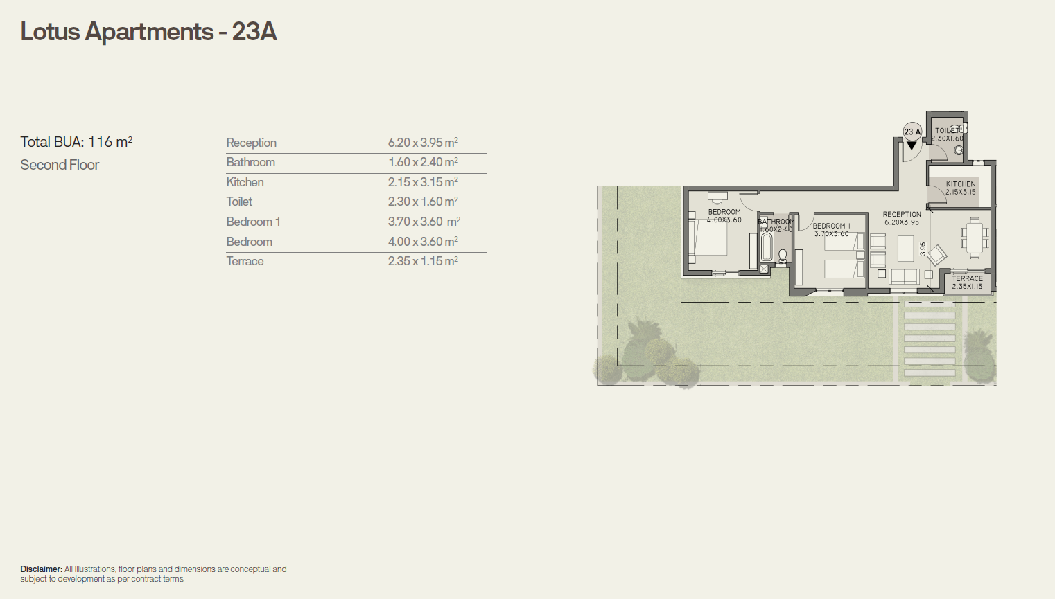 Floor plan for apartment at Taj City