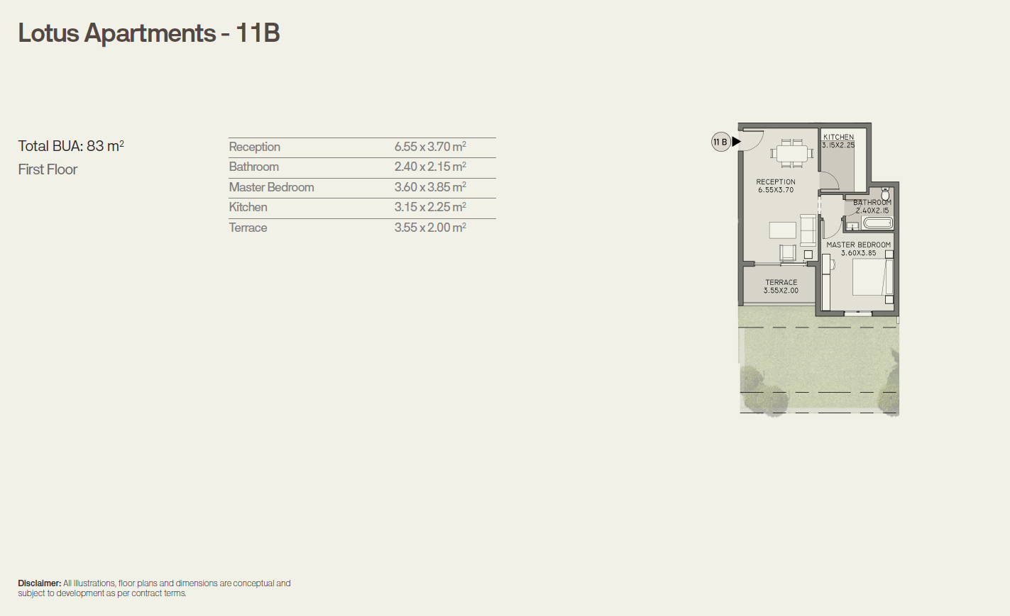 Floor plan for apartment at Taj City