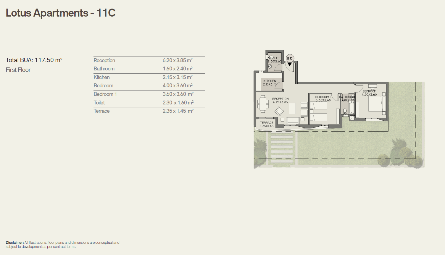 Floor plan for apartment at Taj City