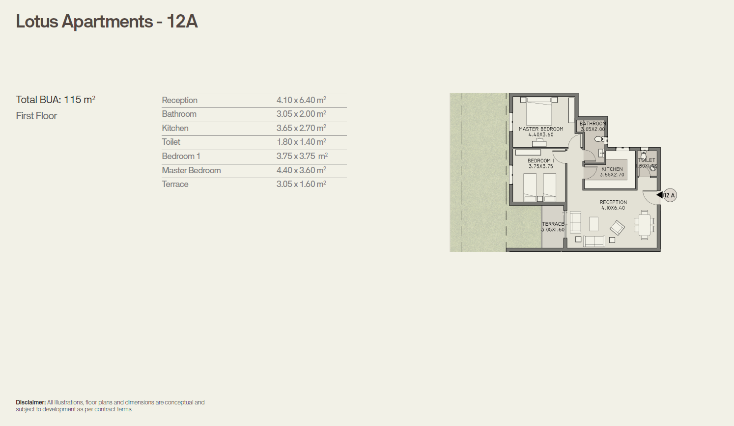 Floor plan for apartment at Taj City