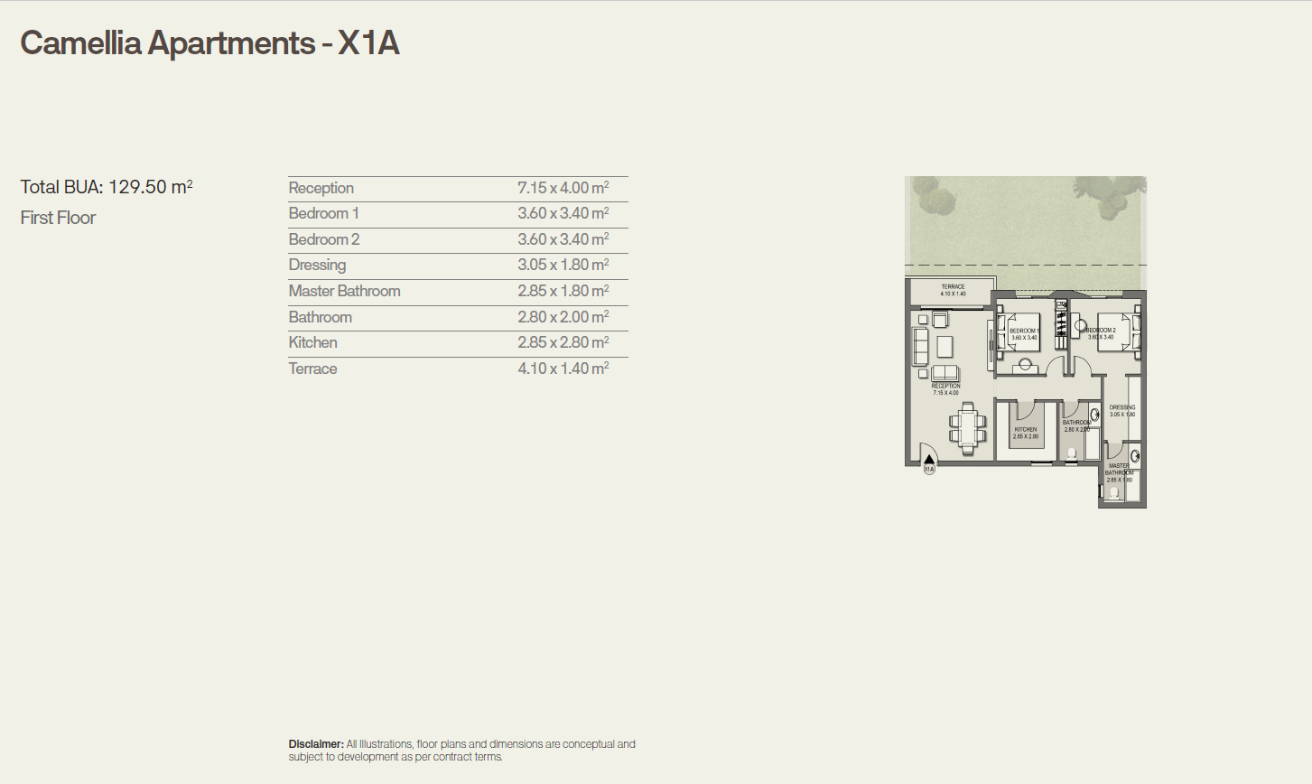 Floor plan for apartment at Taj City