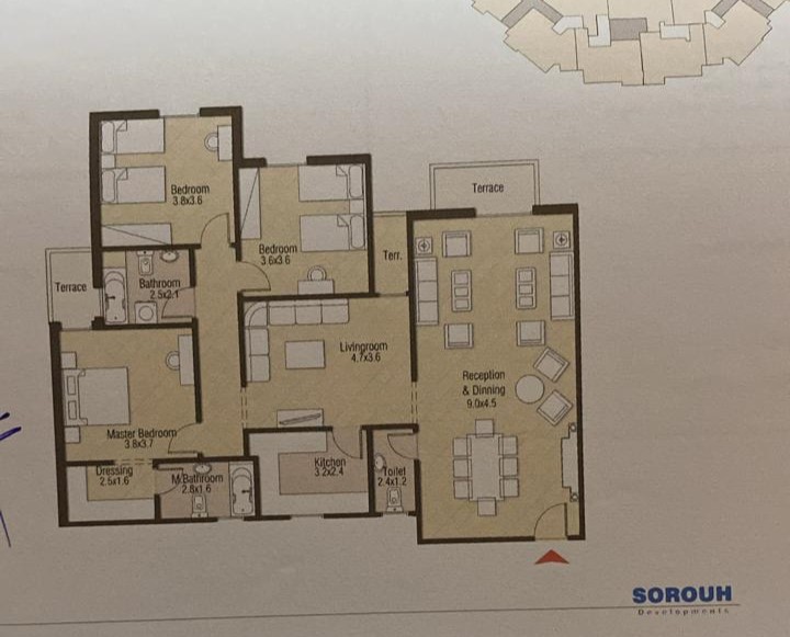 Floor plan for apartment at Entrada