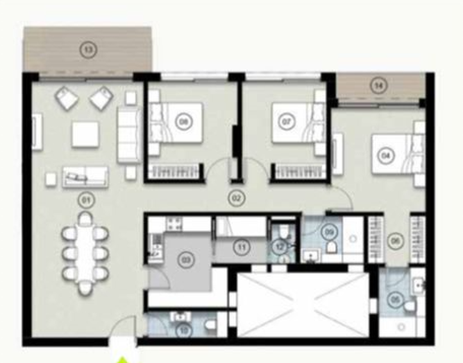 Floor plan for apartment at ZED East