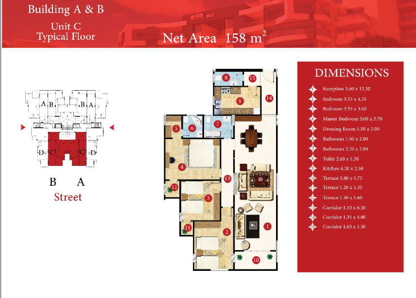 Floor plan for apartment at Capital Heights 2