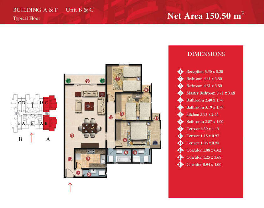 Floor plan for apartment at Capital Heights 2