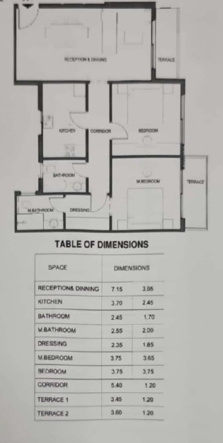 Floor plan for apartment at Boutique Village