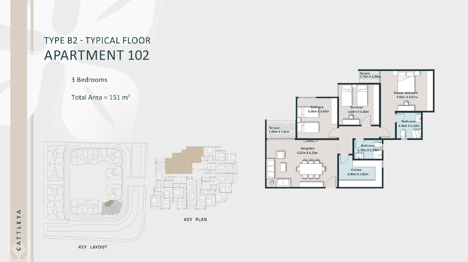 Floor plan for apartment at Cattleya