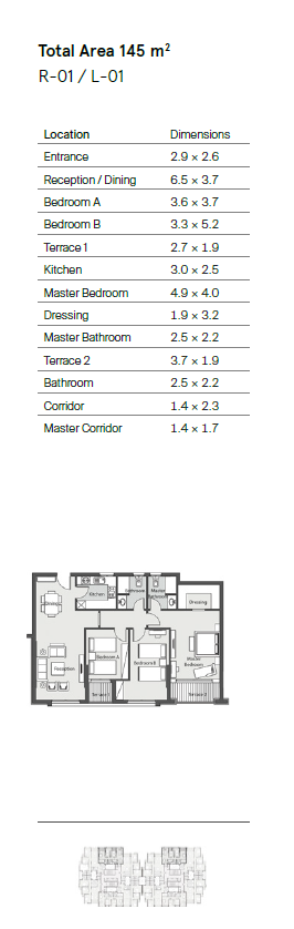 Floor plan for apartment at Castle Landmark