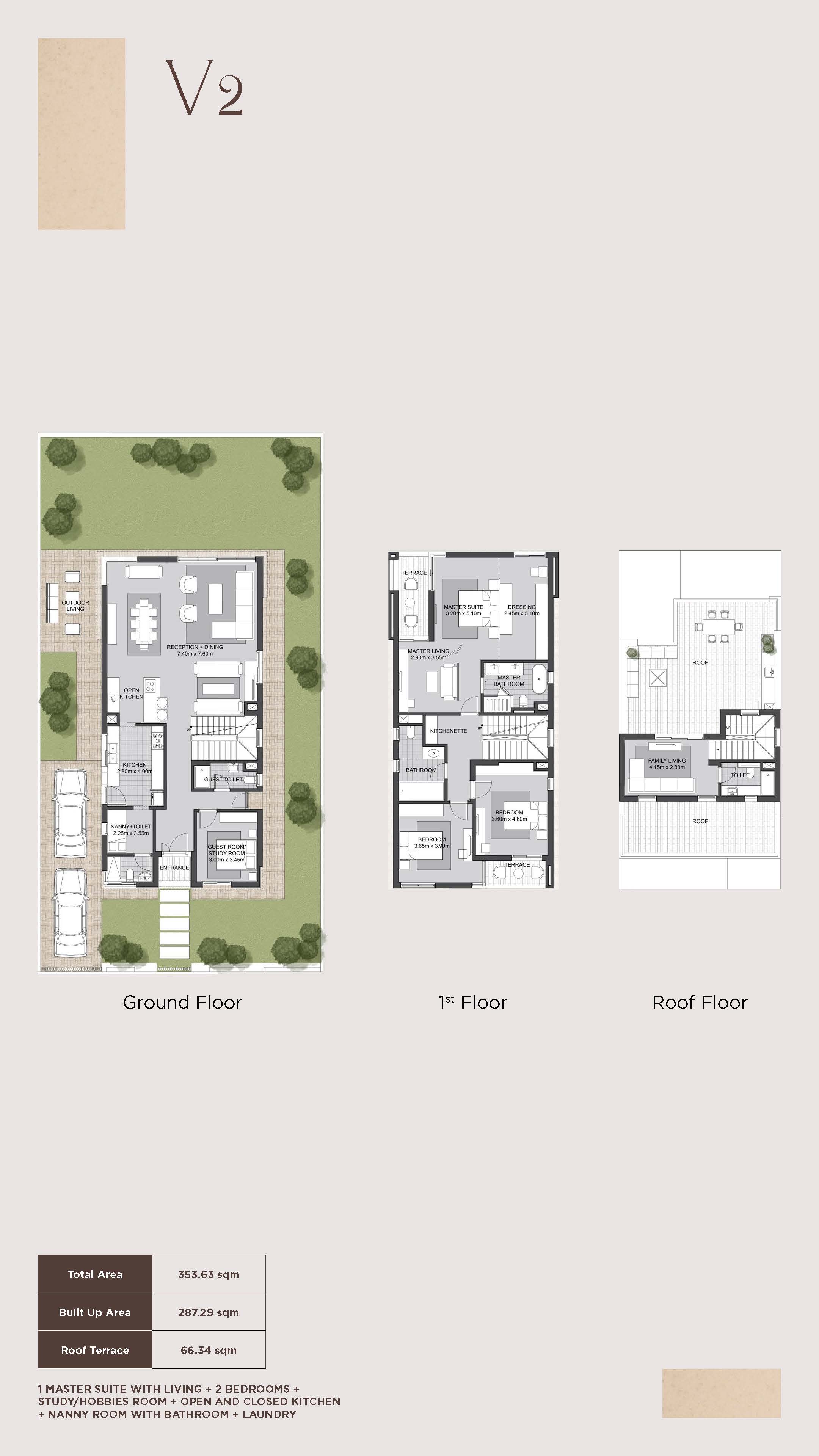 Floor plan for villa at Karmell New Zayed