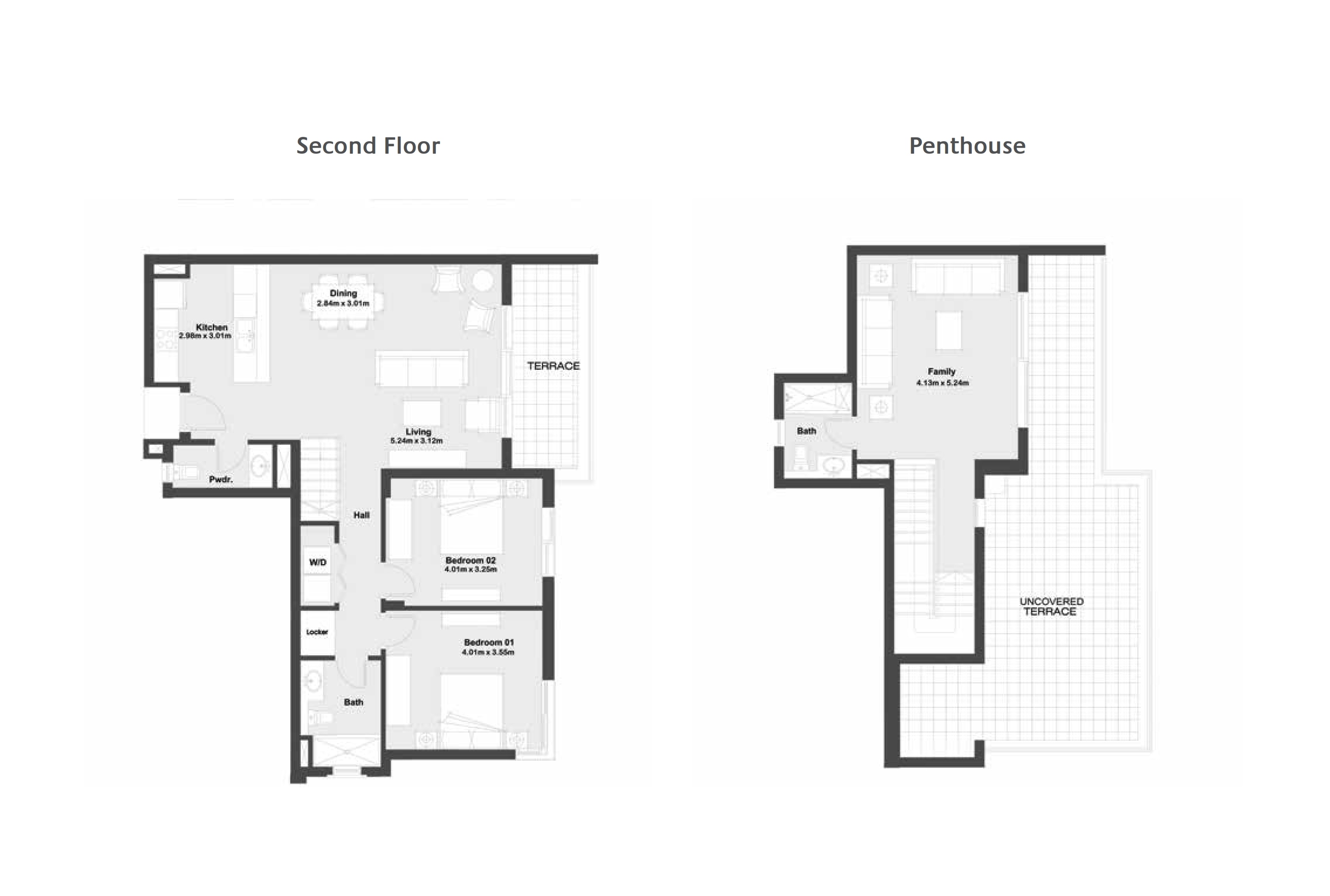 Floor plan for penthouse at Marassi