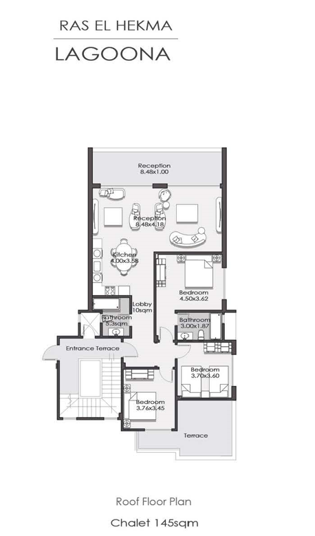 Floor plan for chalet at Lagoona - La Vista Ras El Hekma