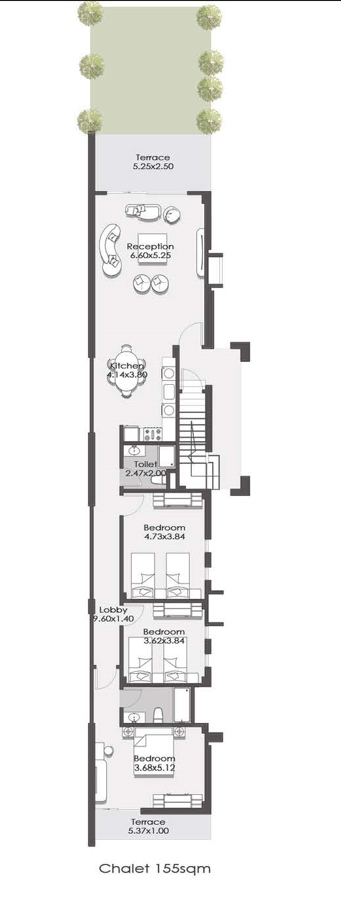 Floor plan for chalet at Lagoona - La Vista Ras El Hekma
