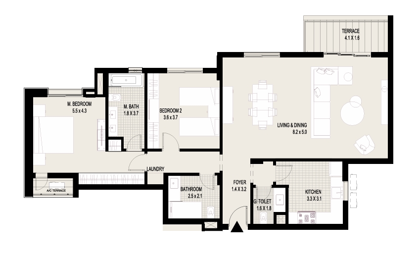 Floor plan for apartment at DISTRICT 5