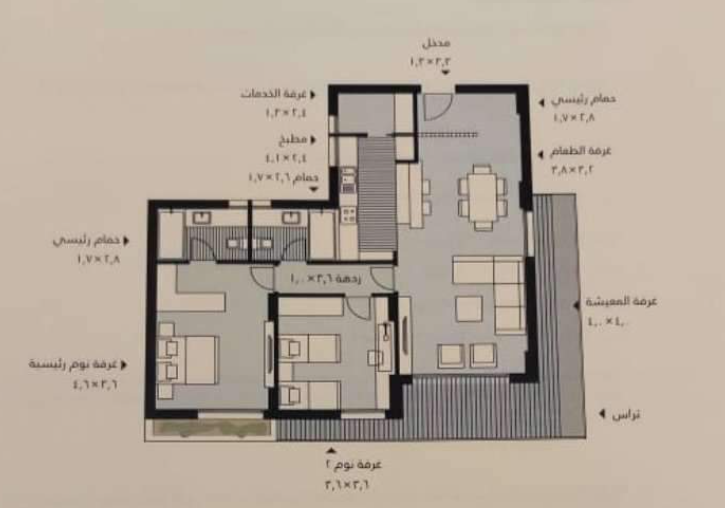 Floor plan for apartment at Al Burouj