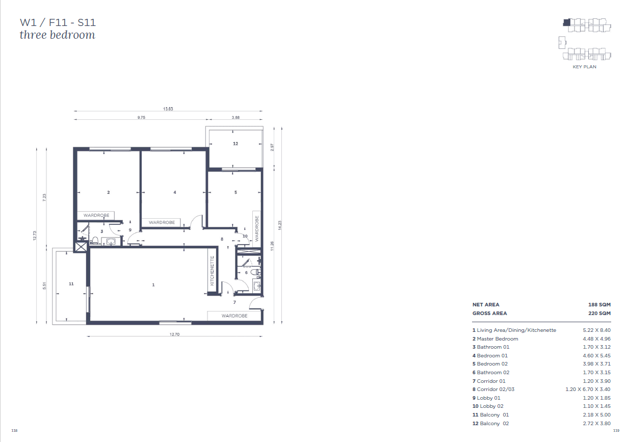 Floor plan for apartment at WBR1