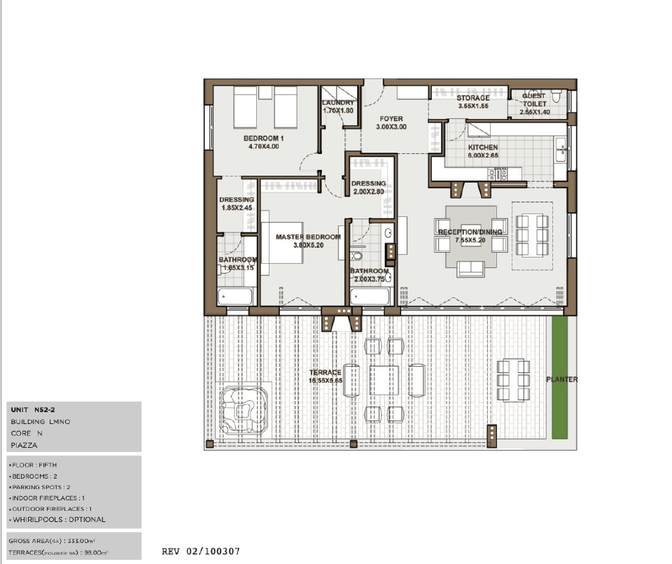Floor plan for apartment at Forty West Phase I