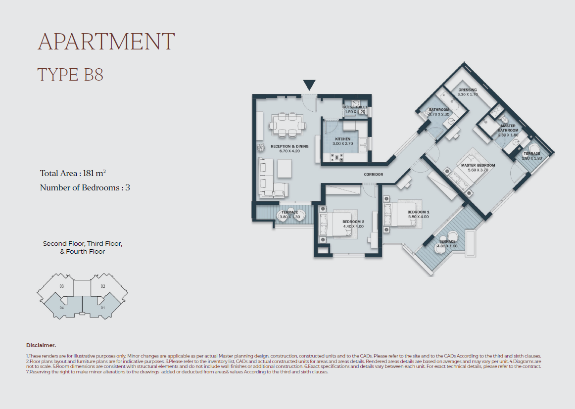 Floor plan for apartment at Al Maqsad Park