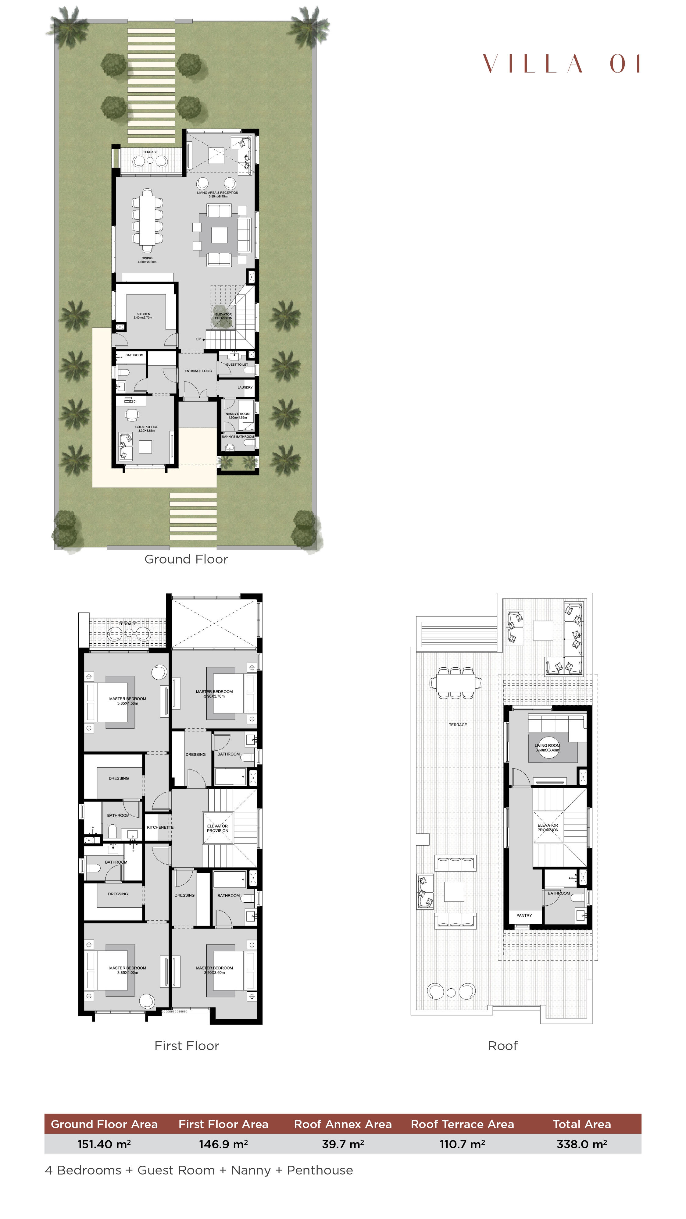 Floor plan for villa at Estates Residence - Nobu