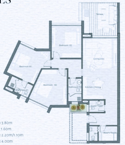 Floor plan for chalet at The Med