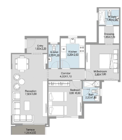 Floor plan for apartment at Talda