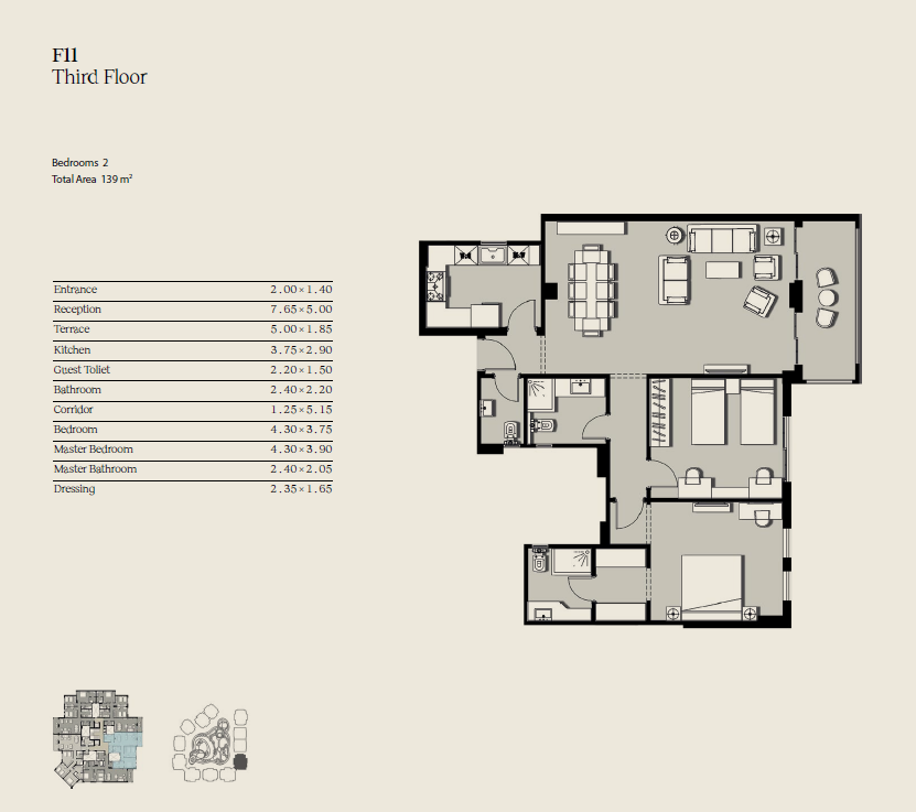 Floor plan for apartment at Ninety Avenue