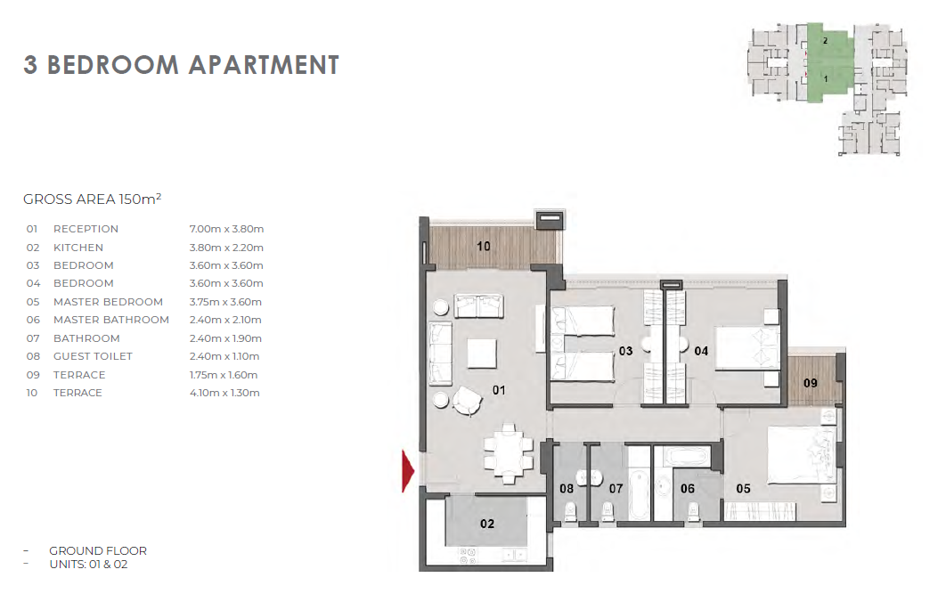 Floor plan for apartment at Il Bosco New Capital