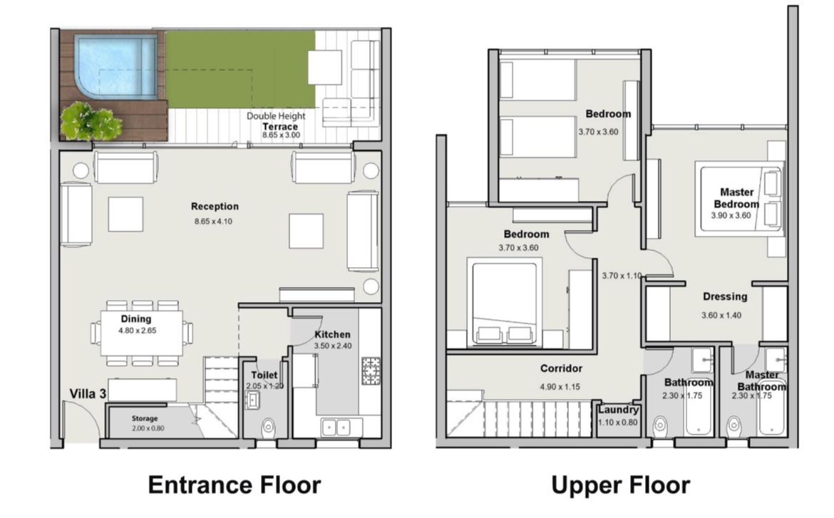 Floor plan for duplex at The Median Residences