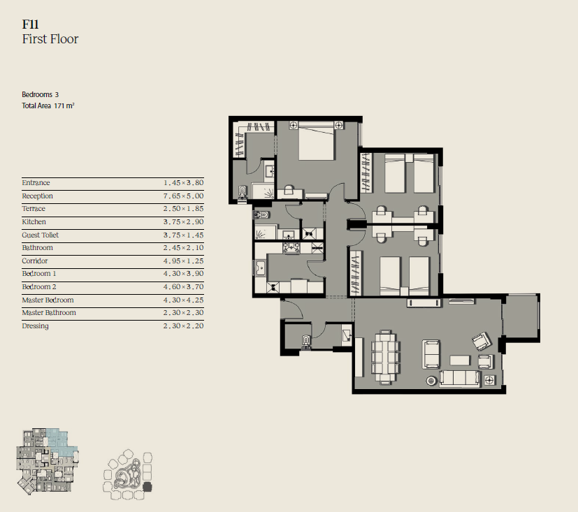 Floor plan for apartment at Ninety Avenue